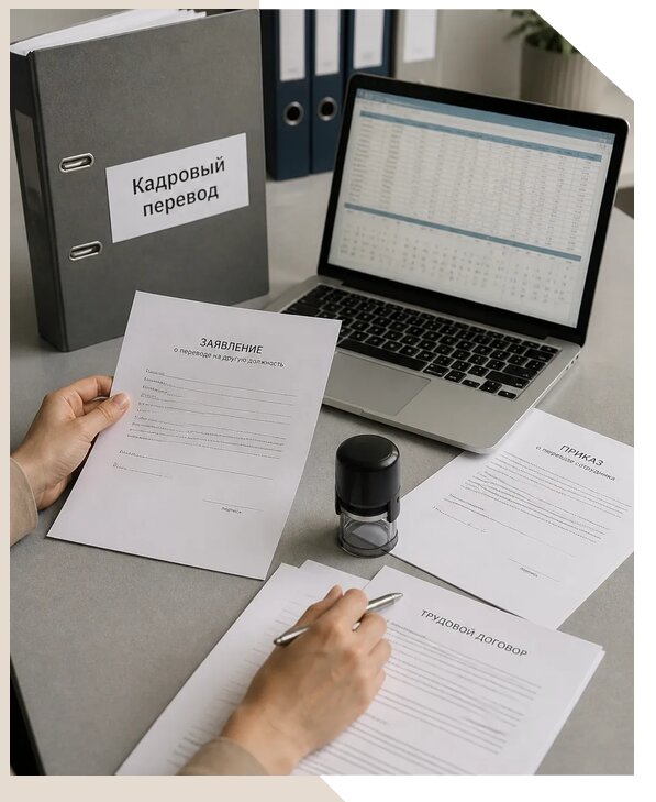 Оформление кадрового перевода сотрудников компании в Карабулаке